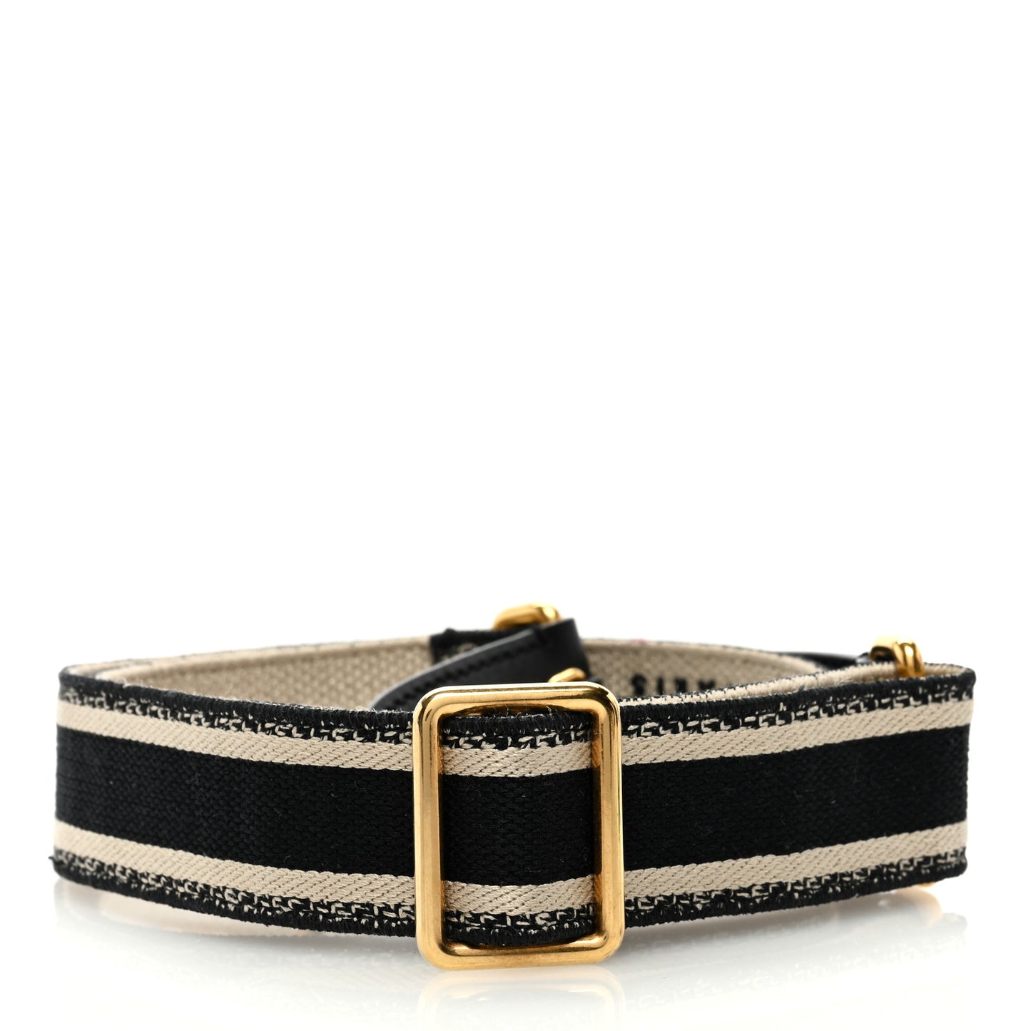 Canvas Embroidered Shoulder Strap Black