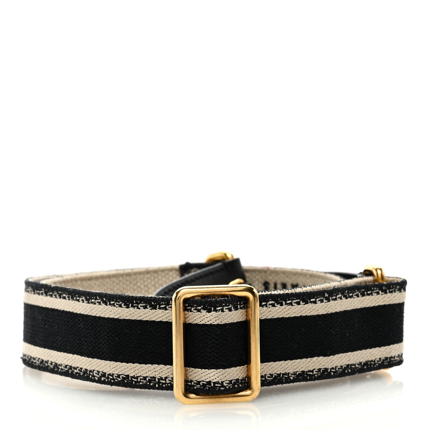 Christian Dior Canvas Embroidered Shoulder Strap Black 2 of 4