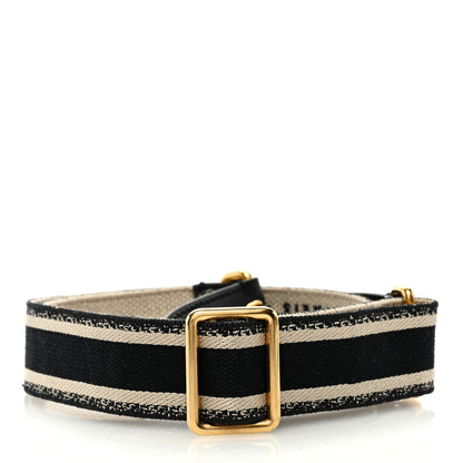 Christian Dior Canvas Embroidered Shoulder Strap Black 2 of 4