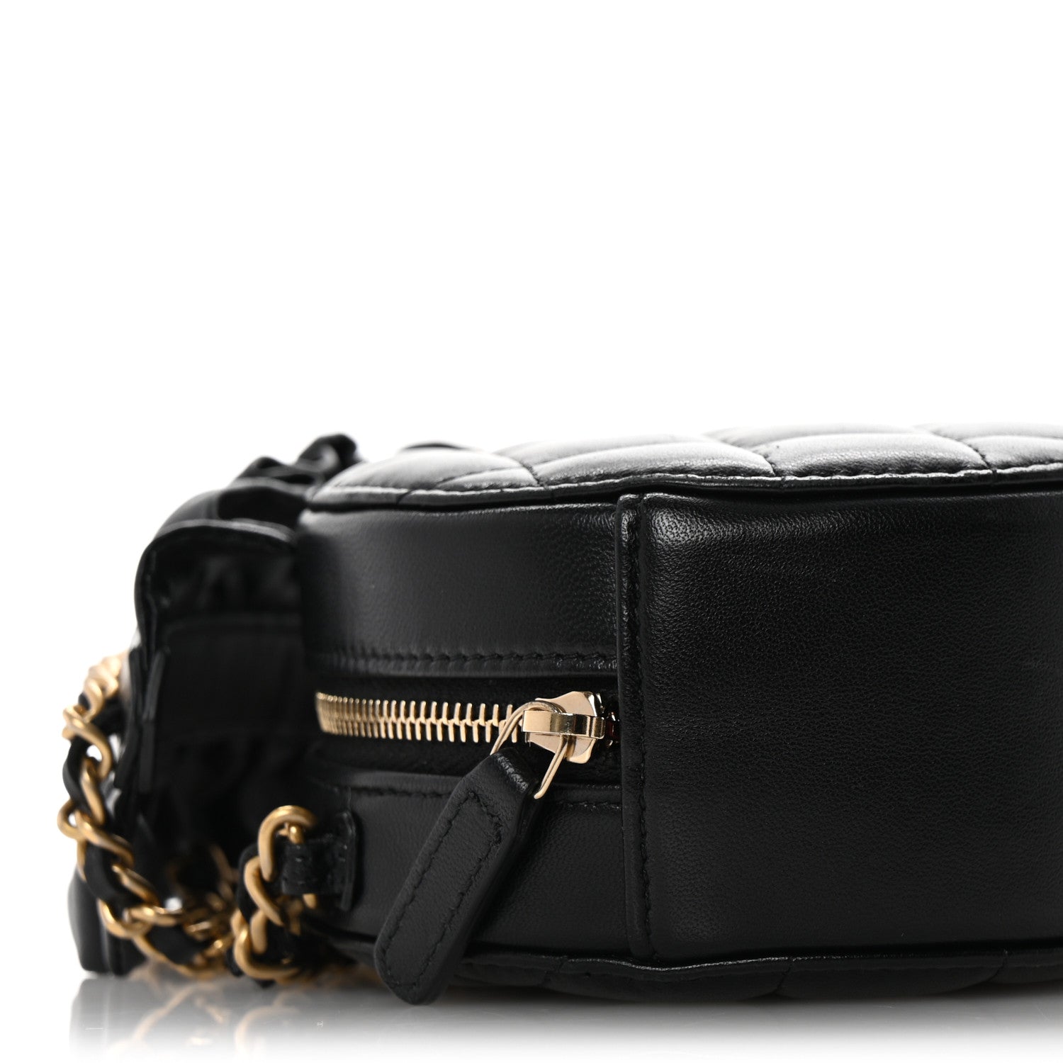 Chanel Lambskin Quilted Romance Round Clutch With Chain Black 9 of 13