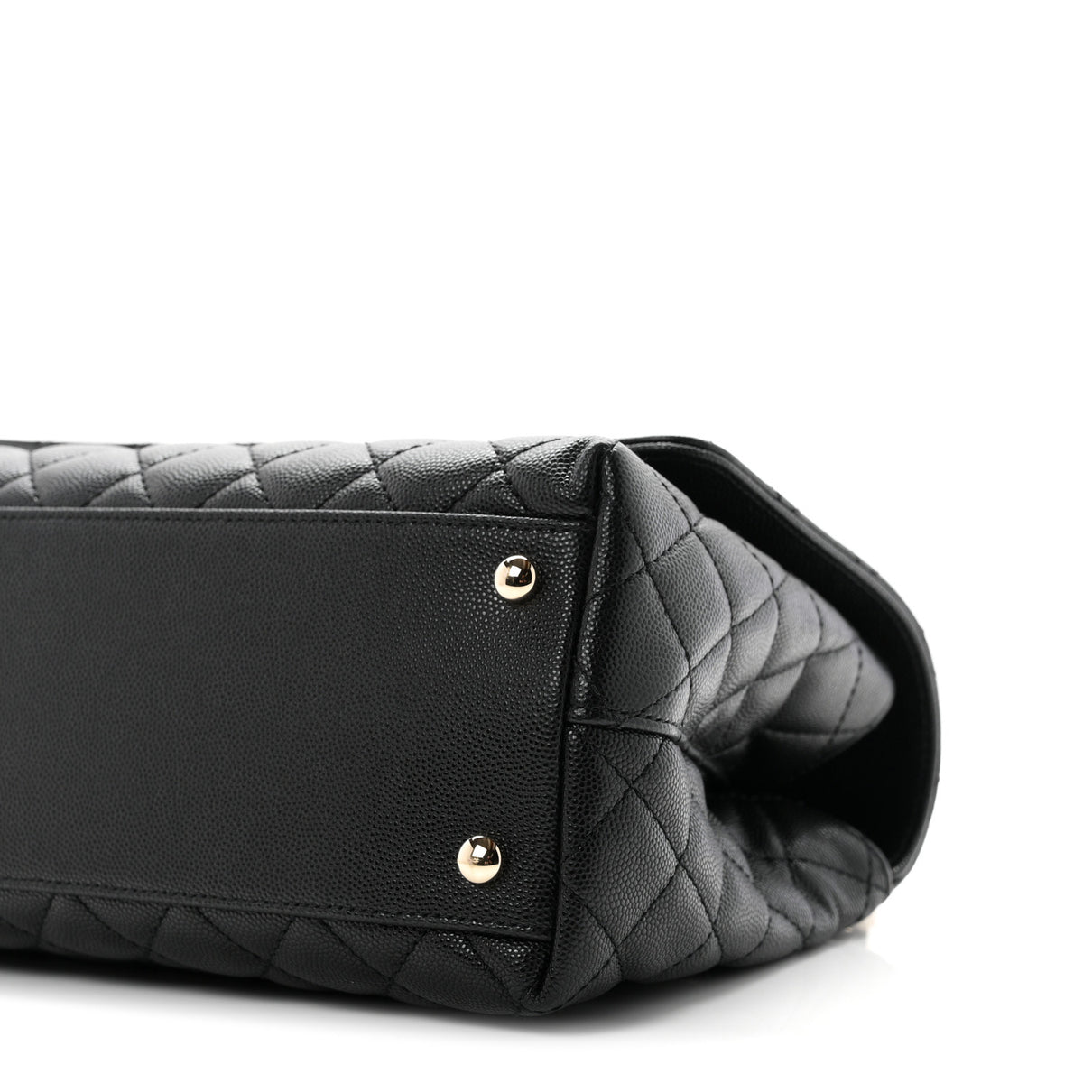Caviar Quilted Small Coco Handle Flap Black