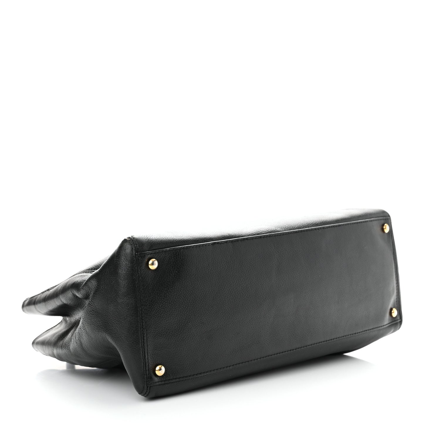 Calfskin Cerf Executive Shopper Tote Black