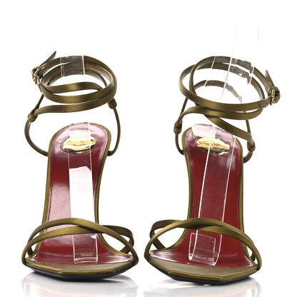 Saint Laurent Crepe Satin Opyum 110 Sandals 38.5 Cuba Gold 3 of 9