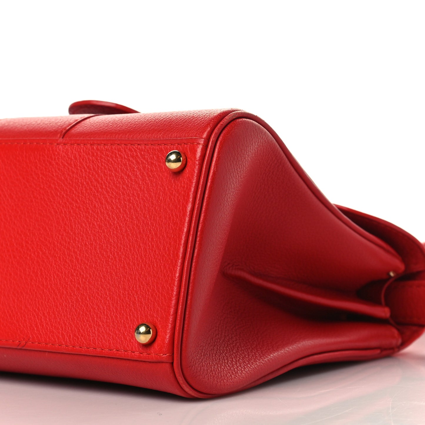 Grained Calfskin Mini Brillant Satchel Red