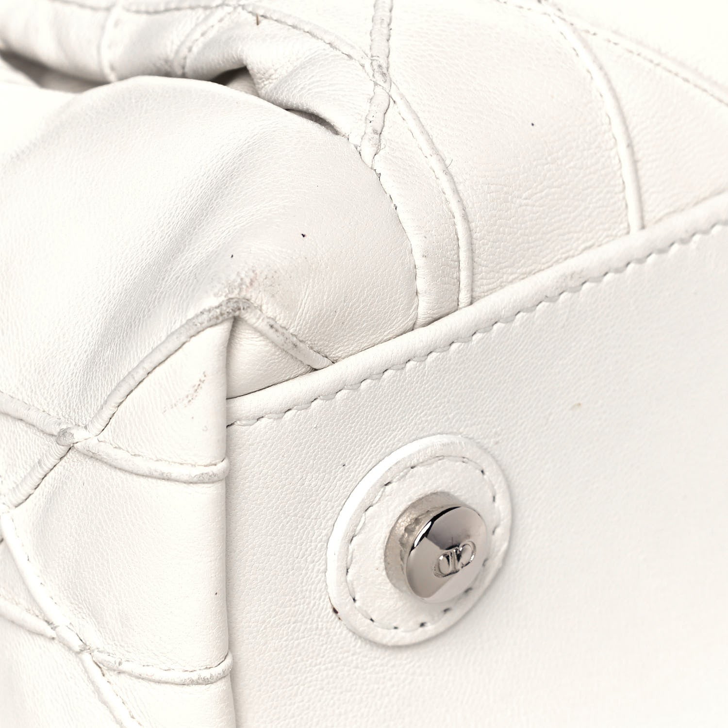 Christian Dior Lambskin Cannage Medium Le Trente Tote White 11 of 15