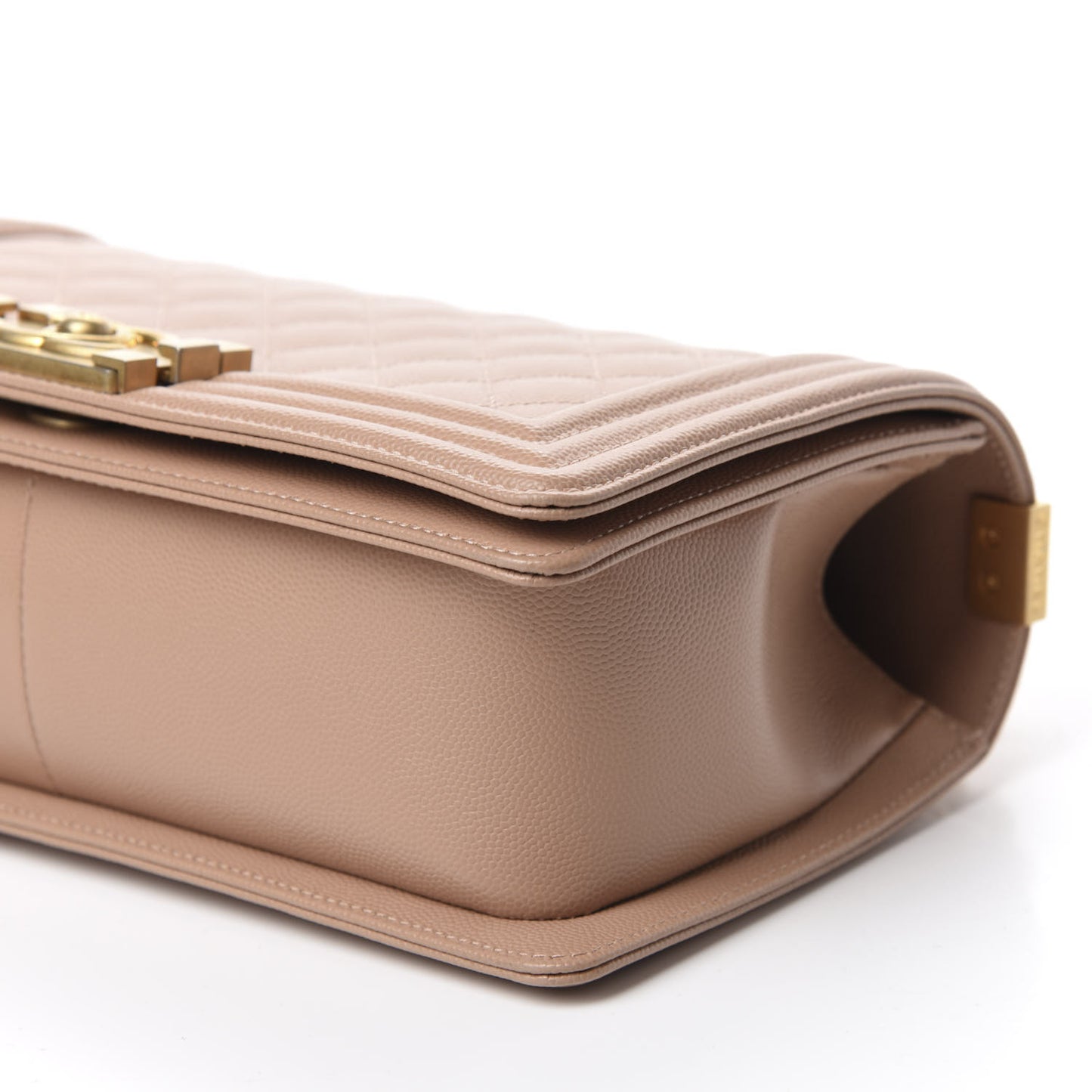 Caviar Quilted Medium Boy Flap Beige