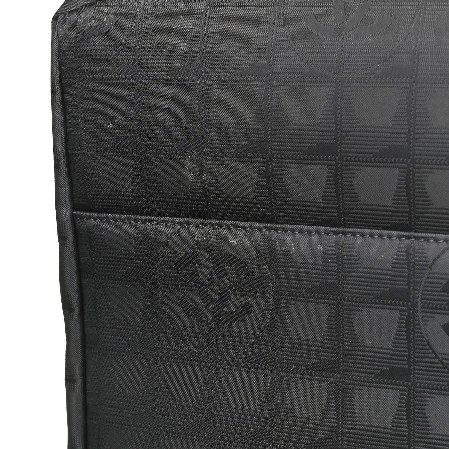 Chanel Nylon Travel Trolley Rolling Luggage Black 13 of 16