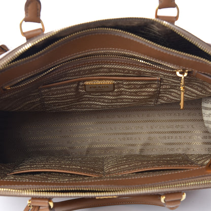 Prada Saffiano Medium Galleria Double Zip Tote Caramel 5 of 13