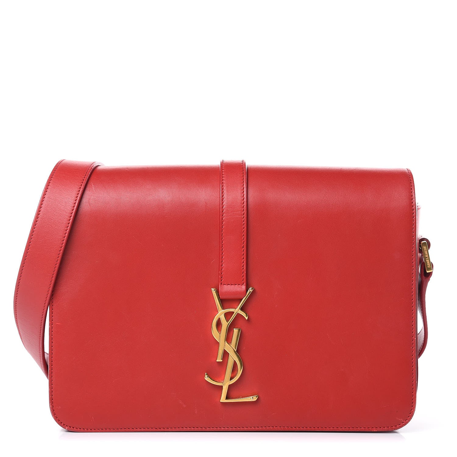 Saint Laurent Smooth Calfskin Medium Classic Monogram Universite Bag Red 1 of 19