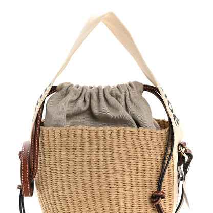 Chloe X MIFUKO Raffia Calfskin Small Woody Basket Shoulder Bag Beige Brown 8 of 10