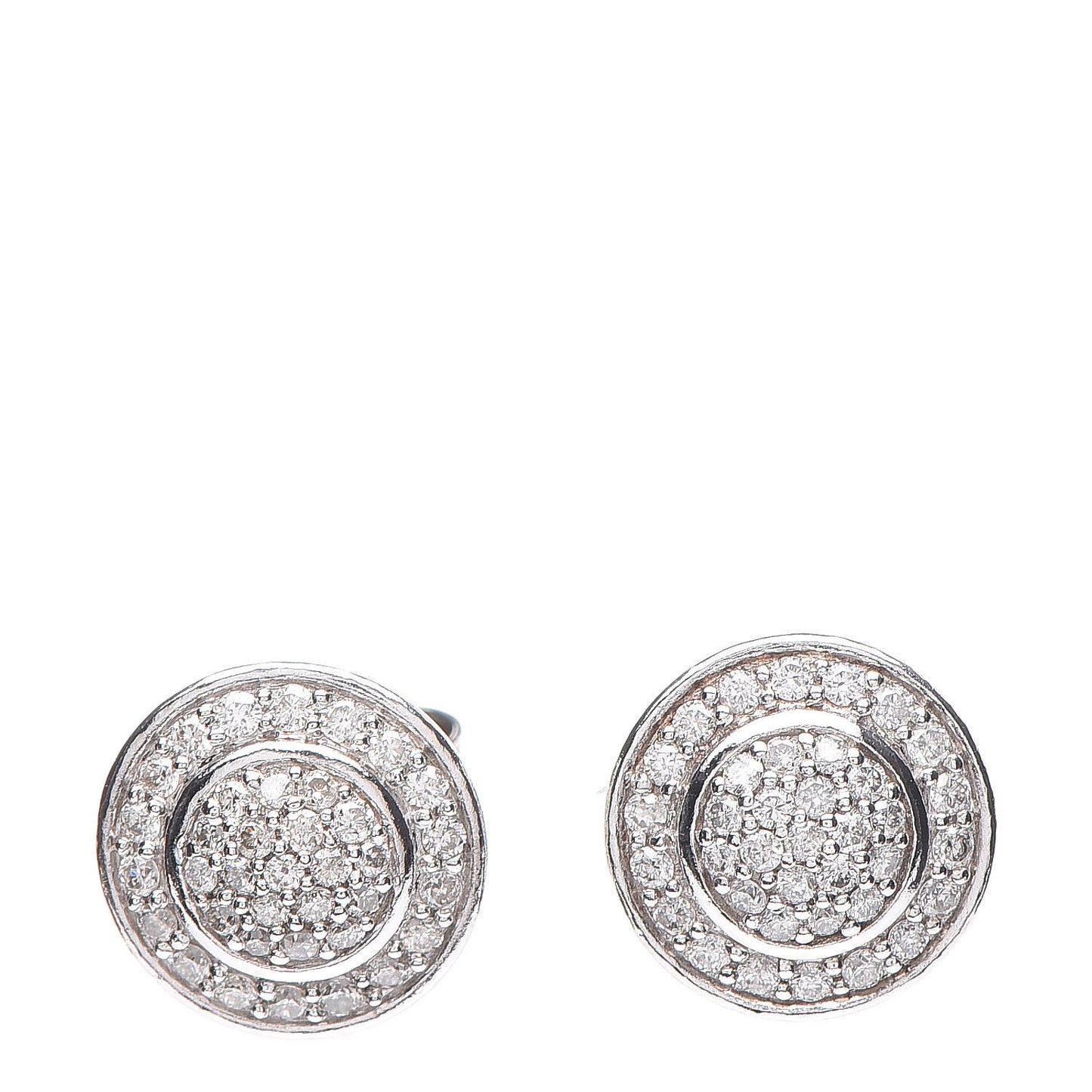 Sterling Silver Pave Diamond 6mm Cerise Earrings