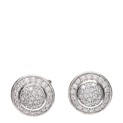 David Yurman Sterling Silver Pave Diamond 6mm Cerise Earrings 1 of 4