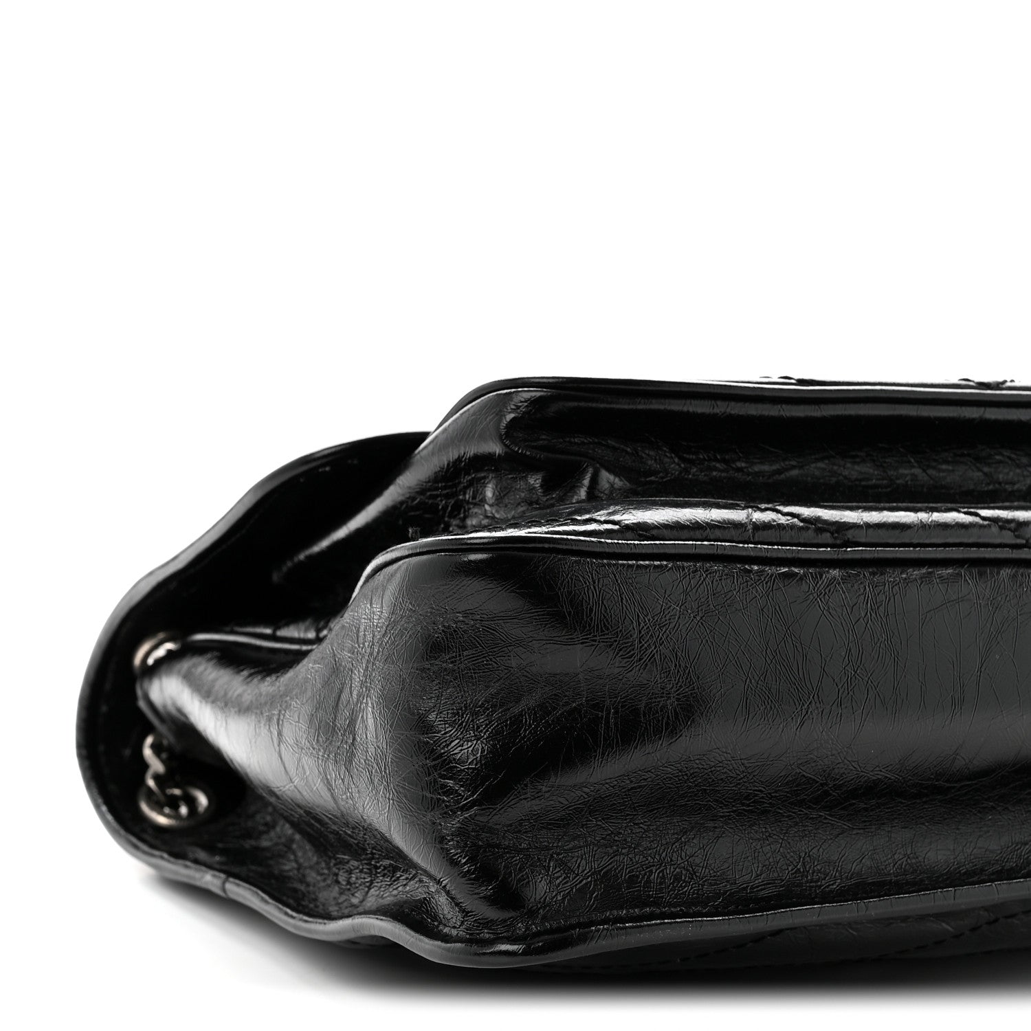 Saint Laurent Crinkled Calfskin Matelasse Monogram Large Niki Chain Satchel Black 9 of 10