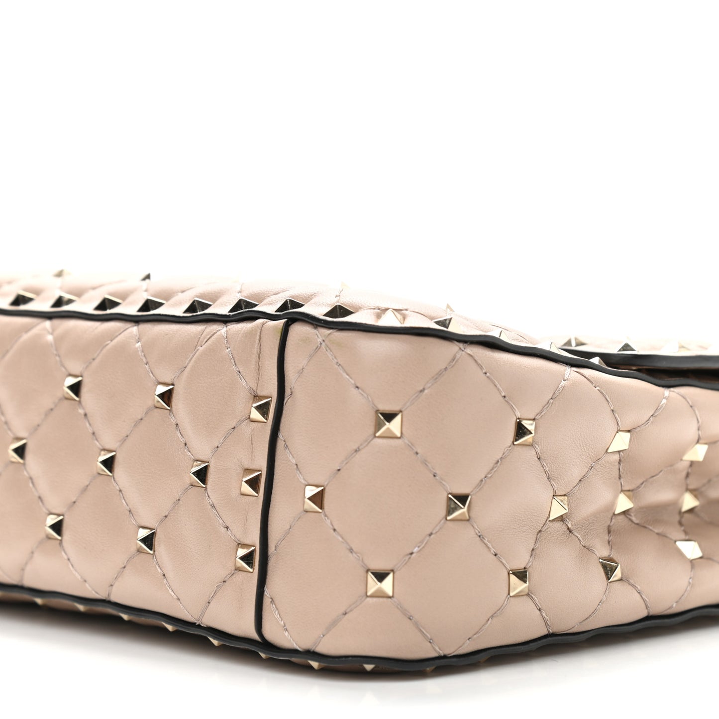 Nappa Medium Rockstud Spike Shoulder Bag Poudre