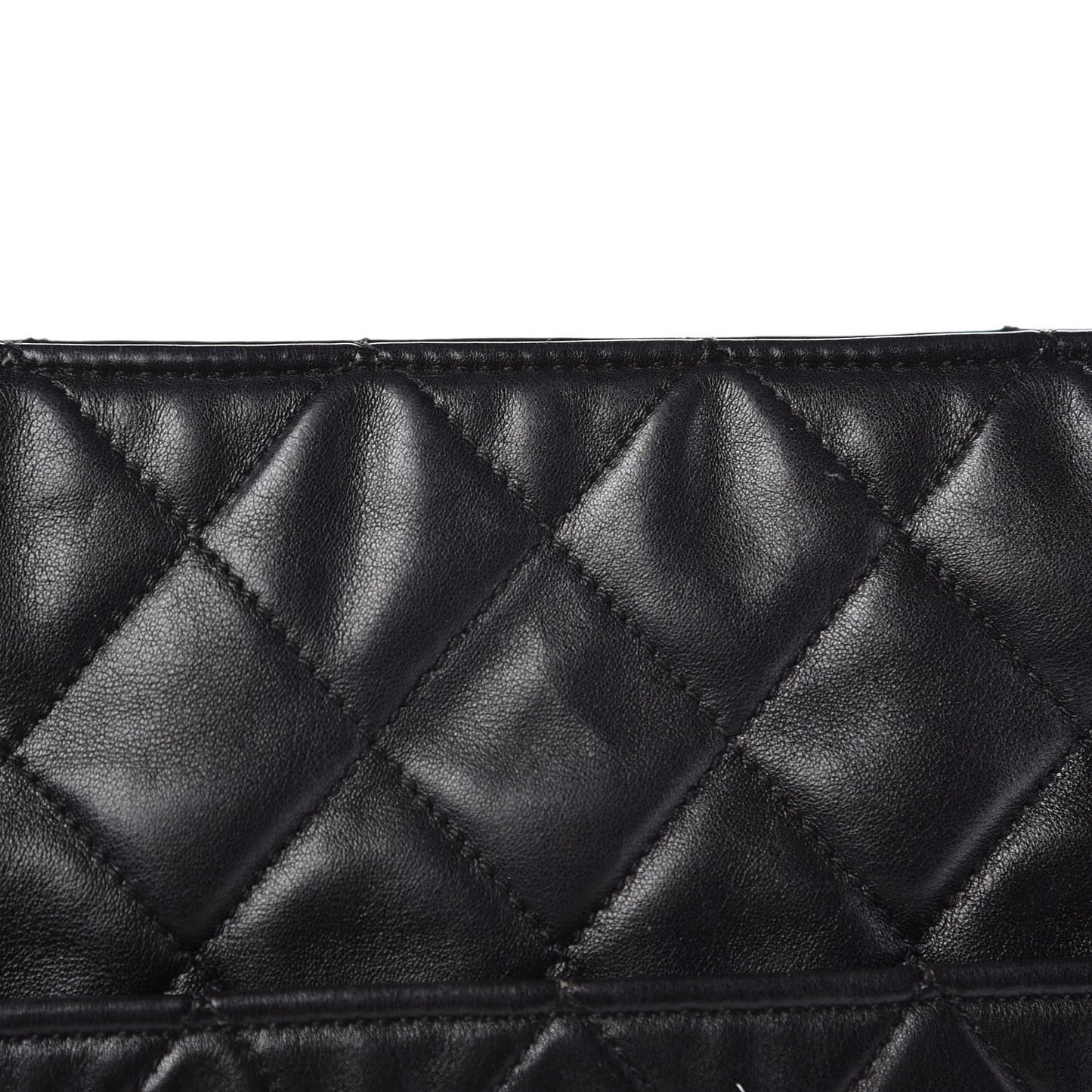 Lambskin Quilted Shopping Tote Black