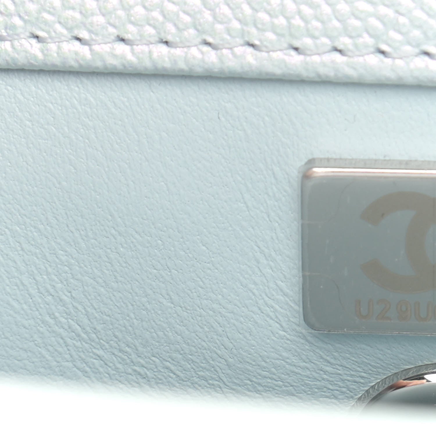 Chanel Iridescent Caviar Quilted Mini Coco Handle Flap Light Blue 7 of 10