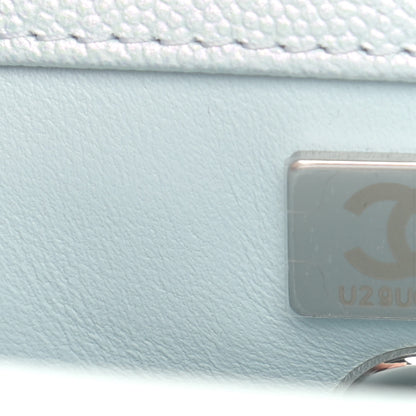 Chanel Iridescent Caviar Quilted Mini Coco Handle Flap Light Blue 7 of 10