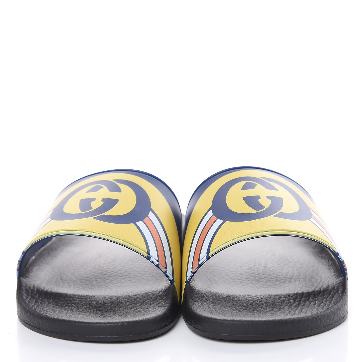 Gucci Rubber GG Rainbow Mens Pursuit Pool Slide Sandals 6 Electric Blue Multicolor 2 of 6