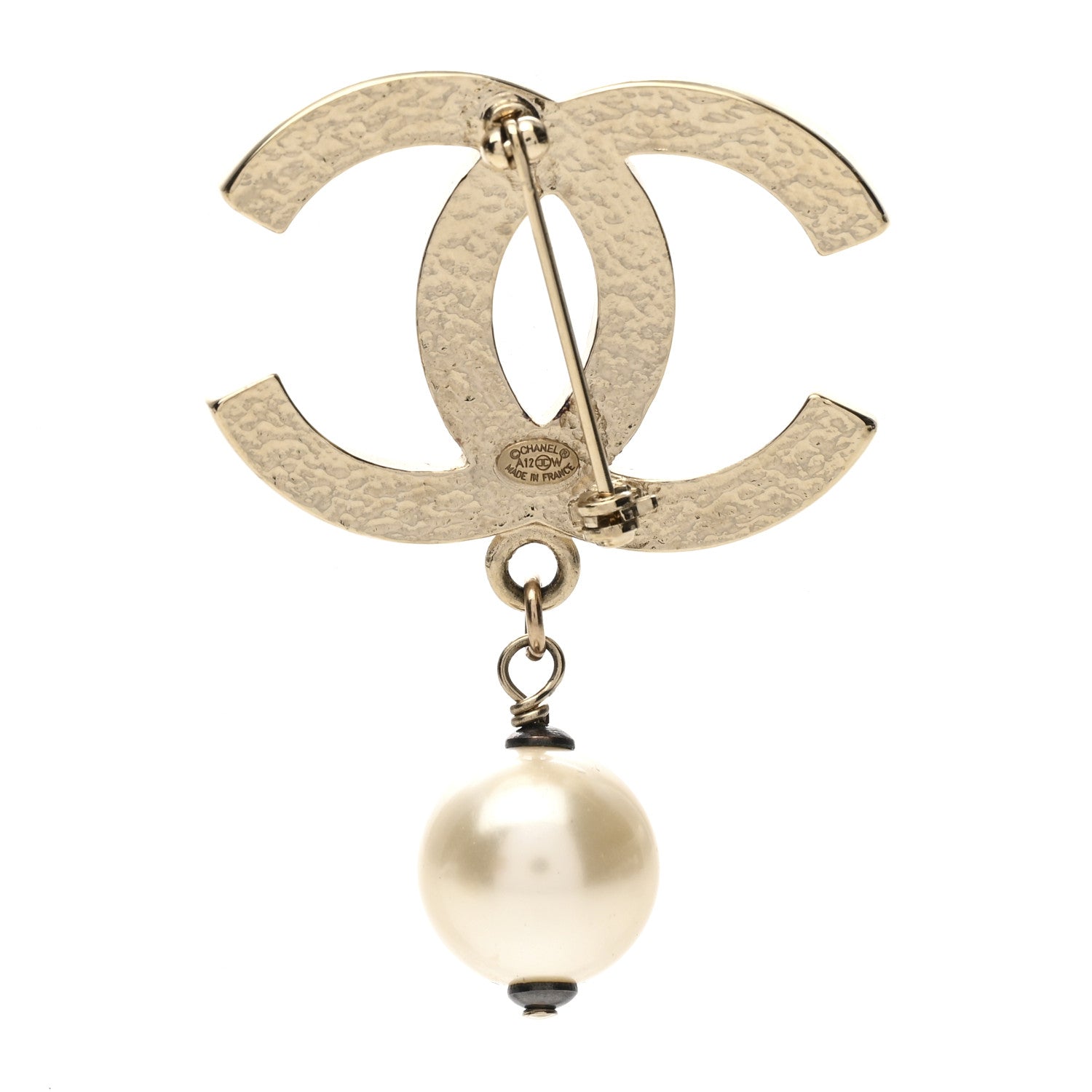 Chanel Pearl CC Drop Brooch Gold 2 of 4