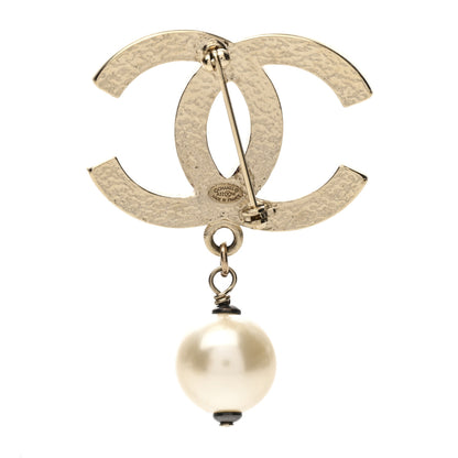 Chanel Pearl CC Drop Brooch Gold 2 of 4