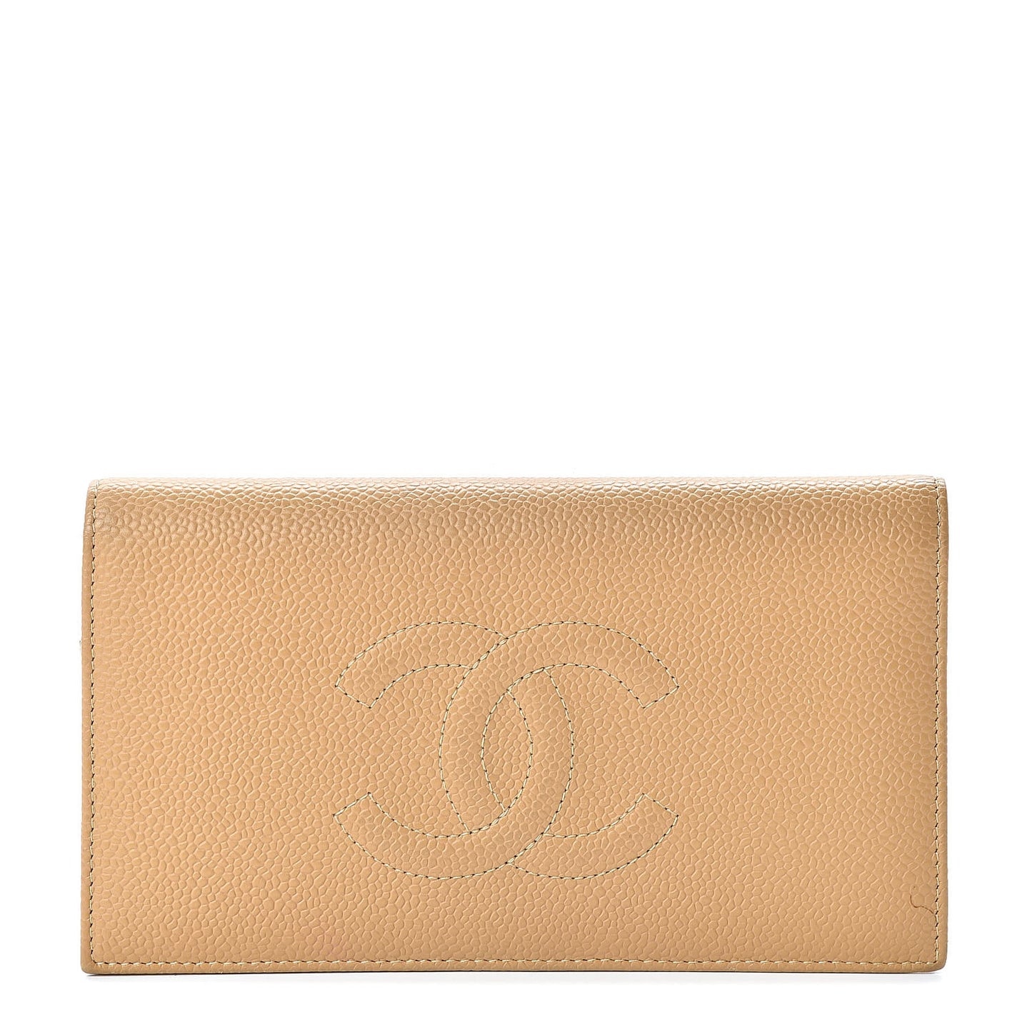 Caviar Timeless CC Yen Wallet Beige Clair