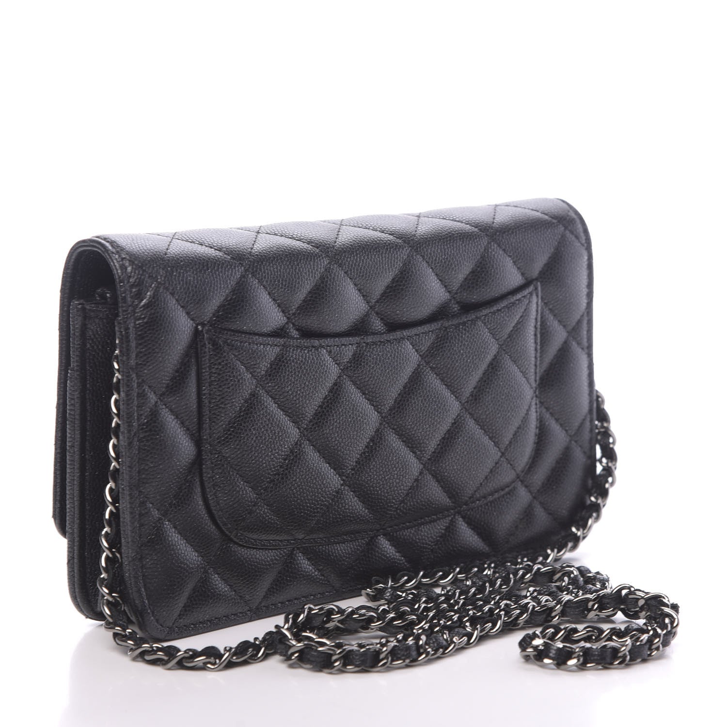 Chanel Iridescent Caviar Quilted Wallet On Chain WOC Black 3 of 12