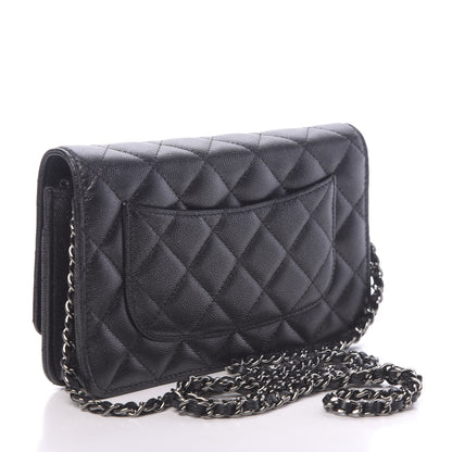 Chanel Iridescent Caviar Quilted Wallet On Chain WOC Black 3 of 12