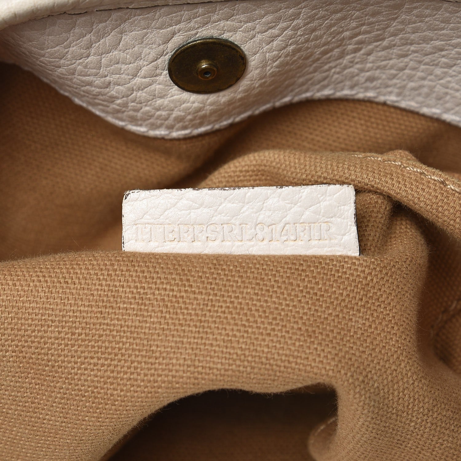 Burberry Calfskin Stripe Bucket Hobo Bag Off White 8 of 19
