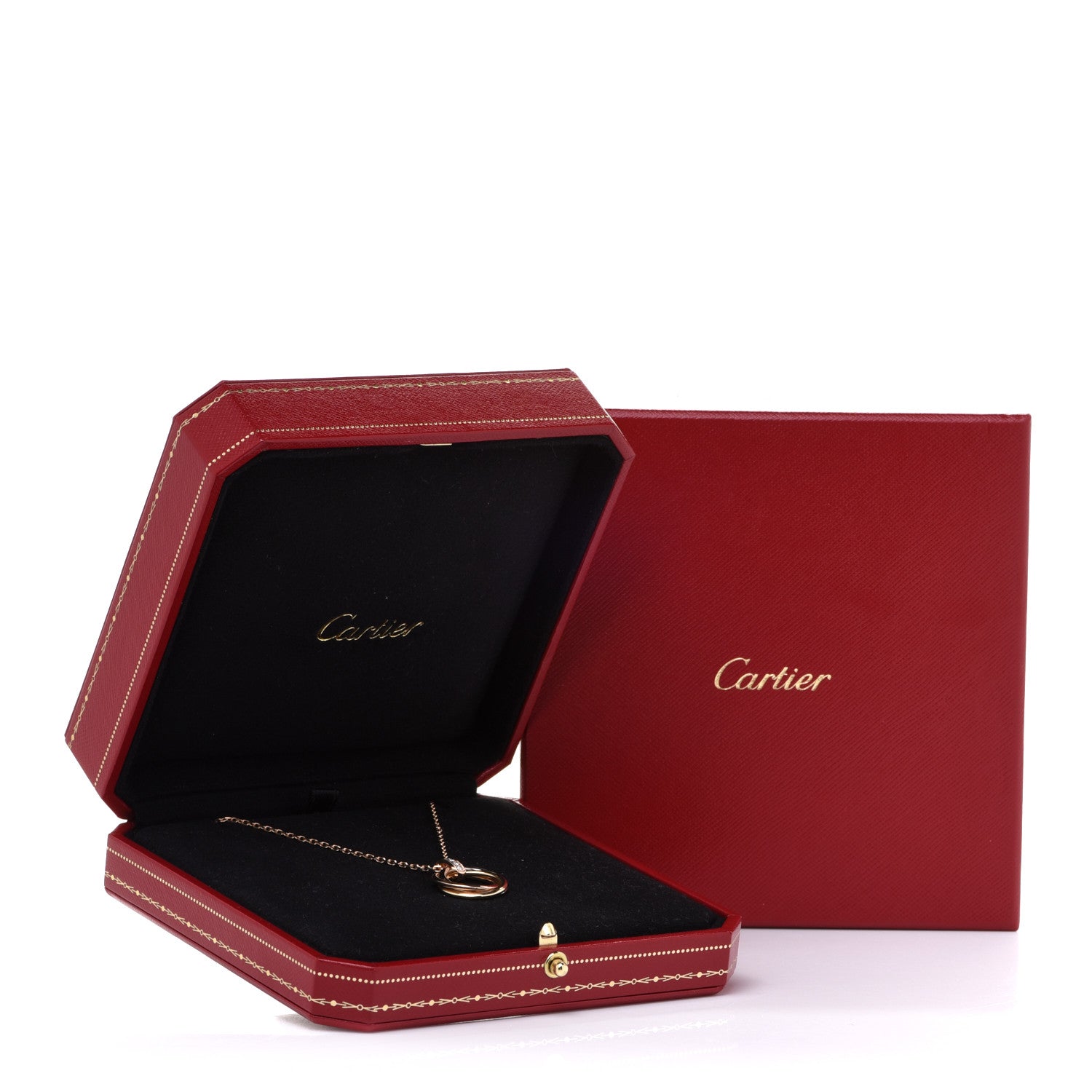 Cartier 18K Pink White Yellow Gold Diamond Trinity Pendant Necklace 8 of 8