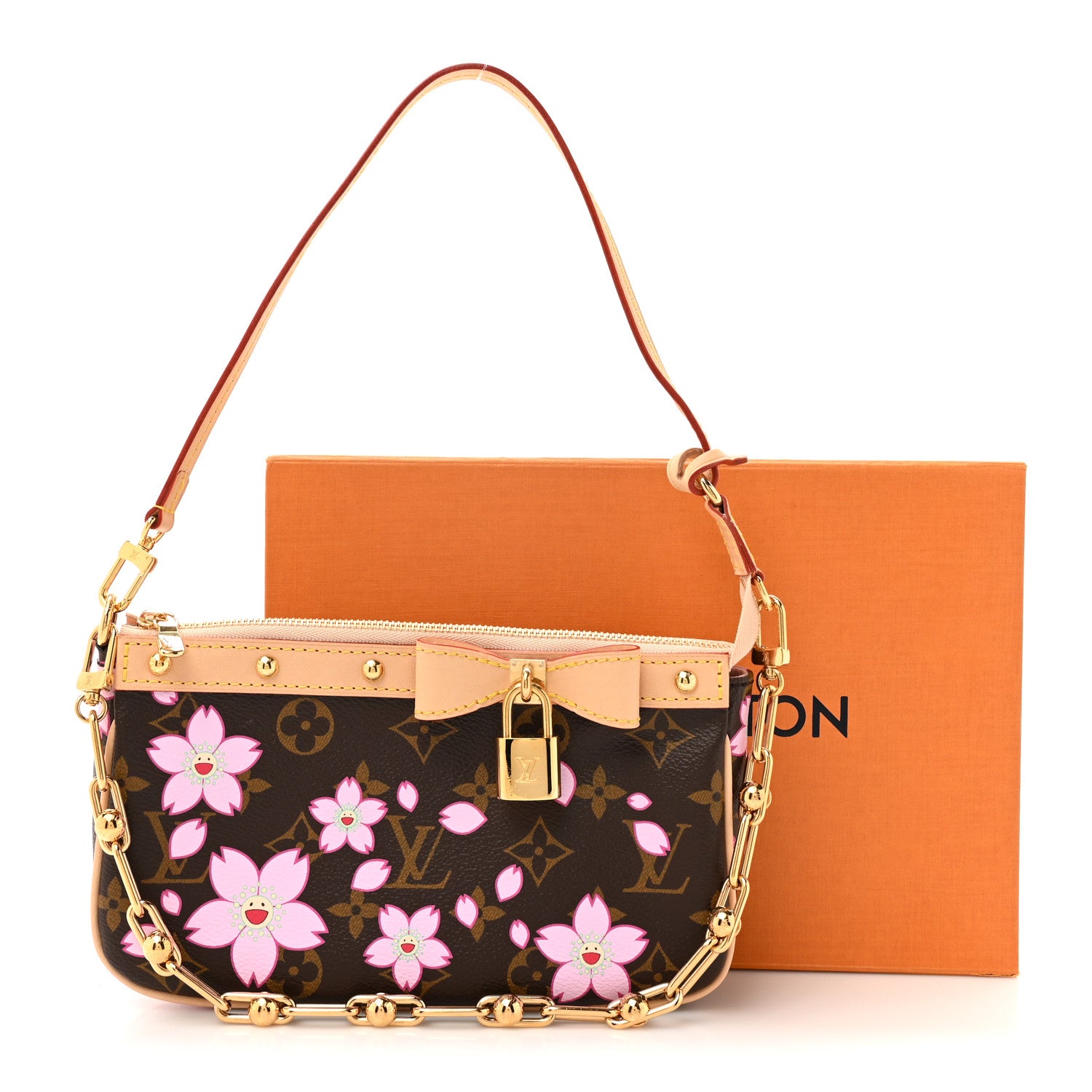 Louis Vuitton LV X TM Monogram Cherry Blossom Pochette Accessories Sakura Brown 10 of 10