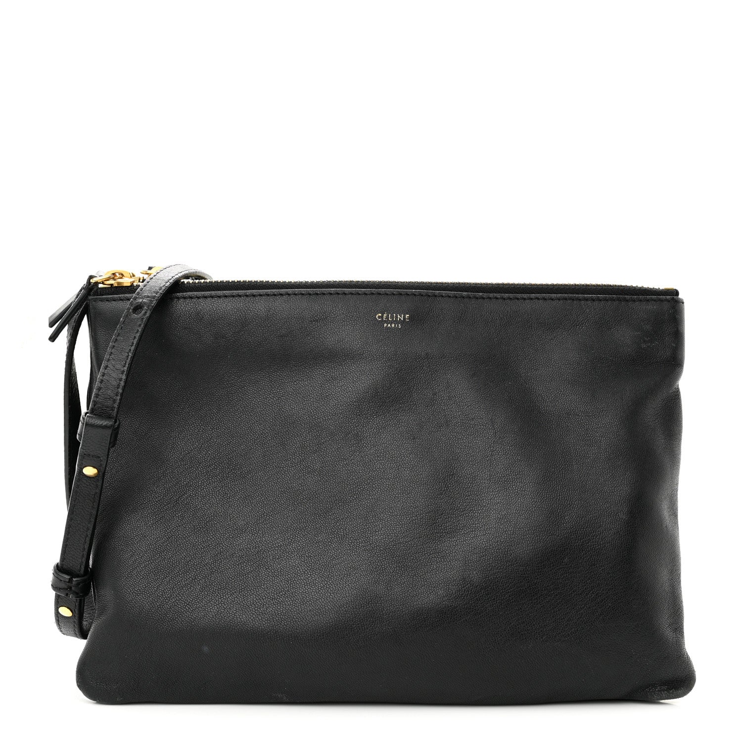 Celine Lambskin Small Trio Crossbody Bag Black 1 of 14
