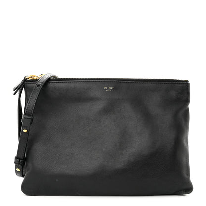 Celine Lambskin Small Trio Crossbody Bag Black 1 of 14