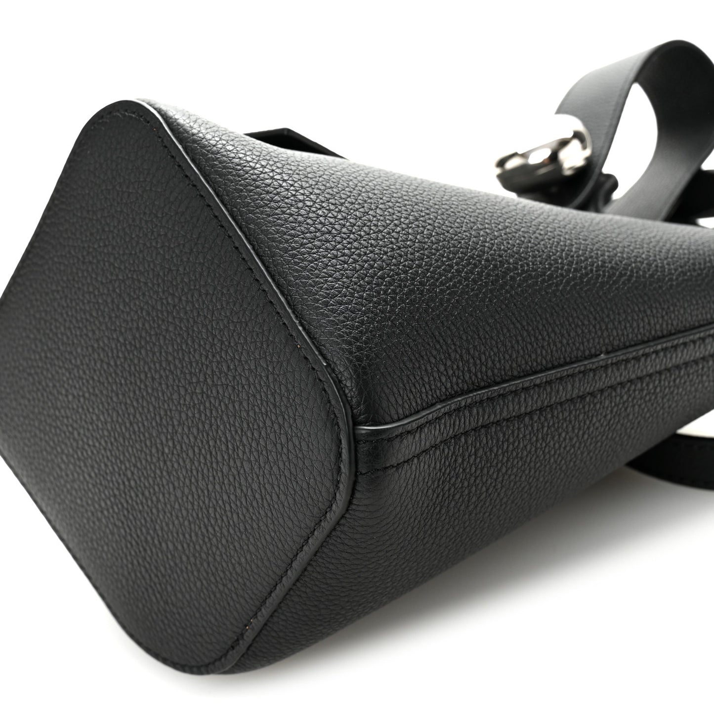 Soft Grained Calfskin Mini Pebble Bucket Bag Black