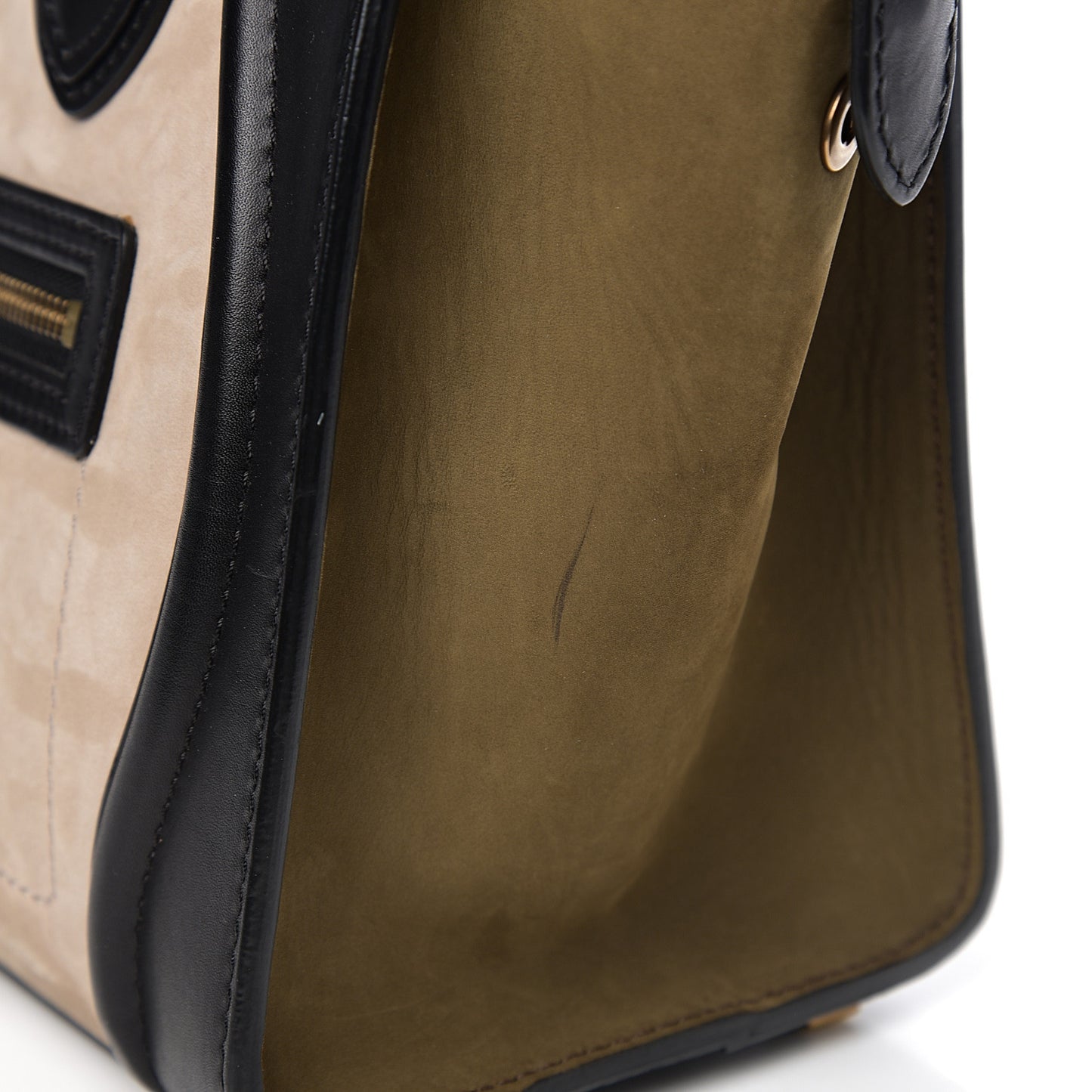 Nubuck Smooth Calfskin Micro Tri-Color Luggage Olive