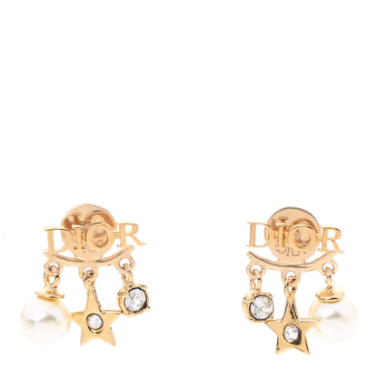 Christian Dior Pearl Crystal Dio(r)evolution Earrings Aged Gold 1 of 5