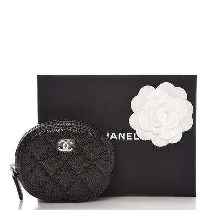 Chanel Metallic Caviar Quilted Zip Around Classic Coin Purse Black 8 of 8