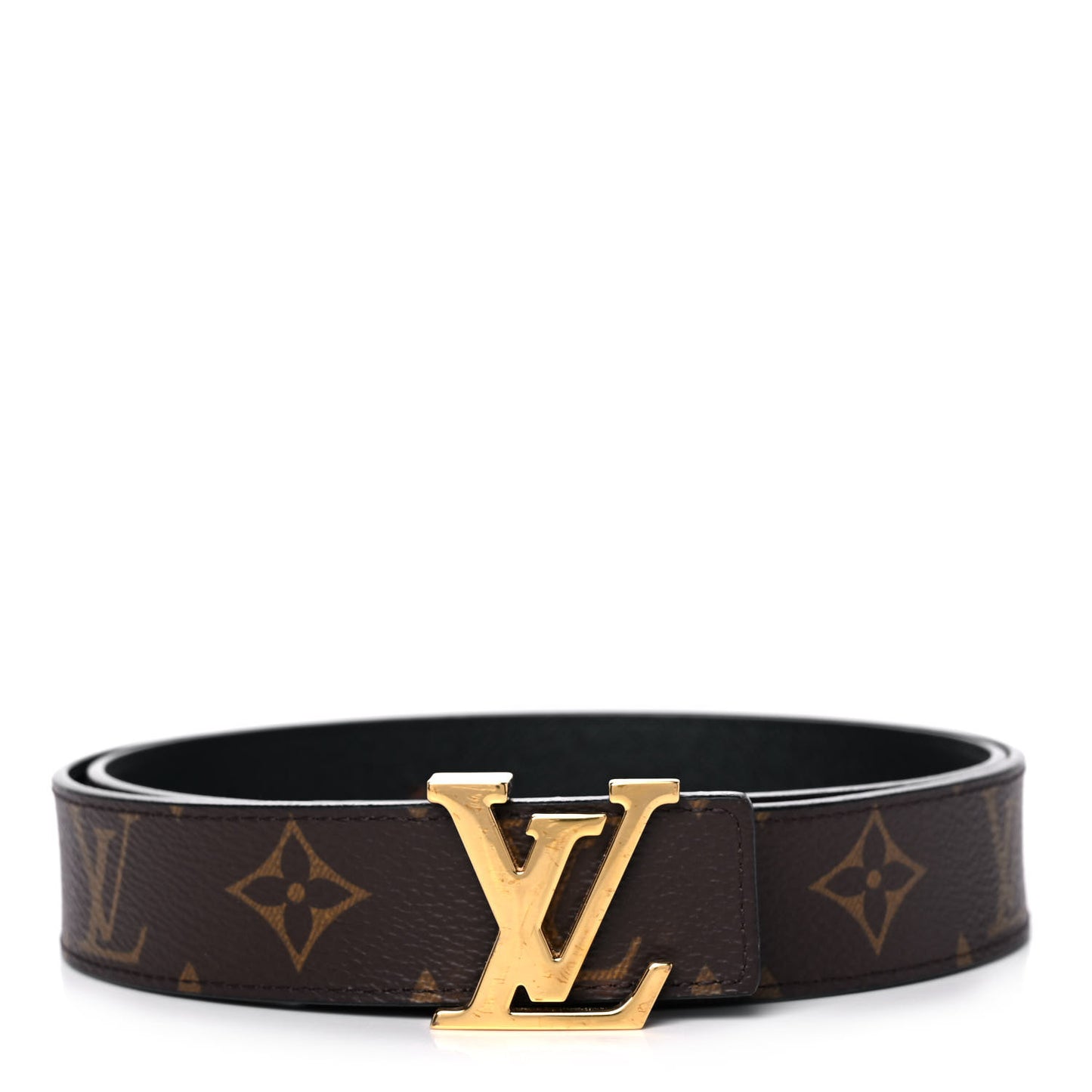 Calfskin Monogram 30mm LV Initiales Reversible Belt 85 34 Black