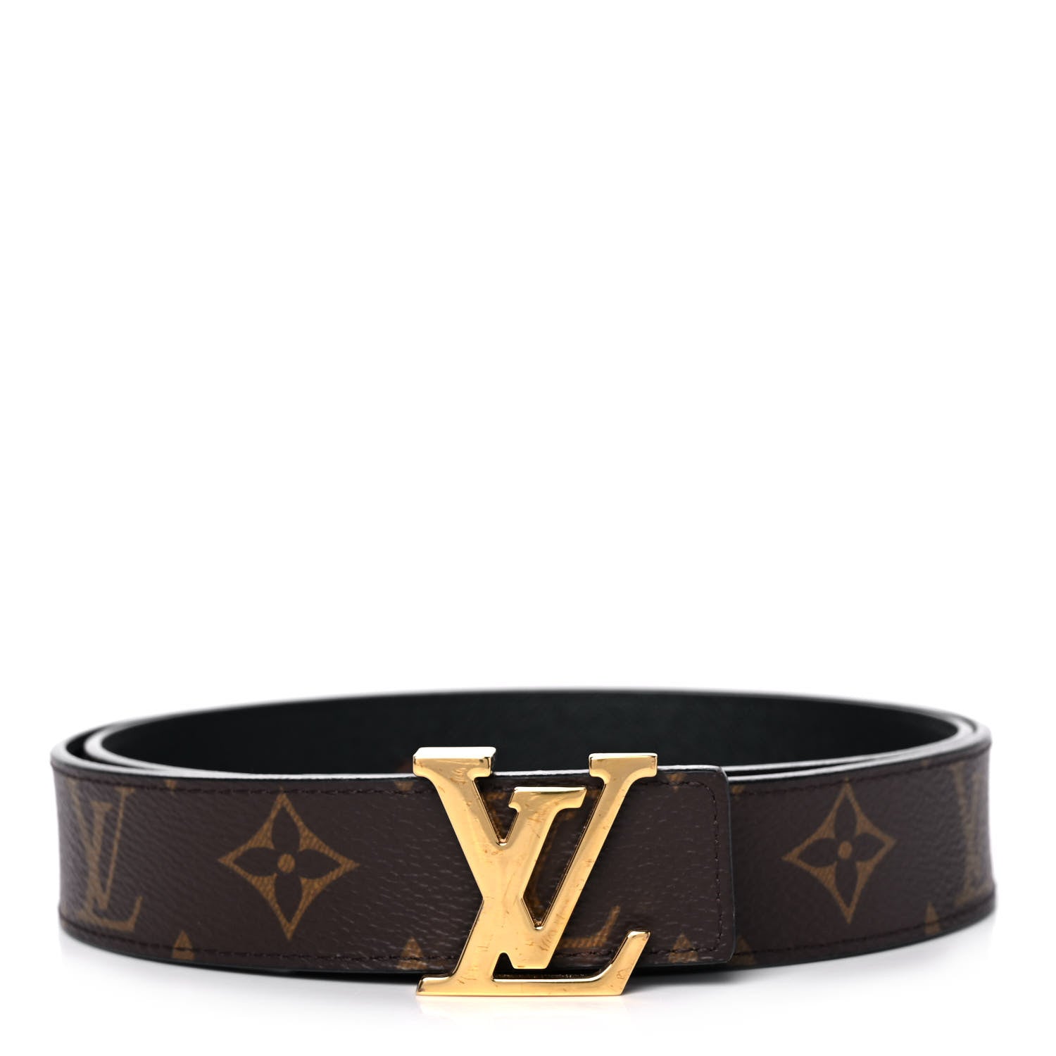 Louis Vuitton Calfskin Monogram 30mm LV Initiales Reversible Belt 85 34 Black 1 of 10