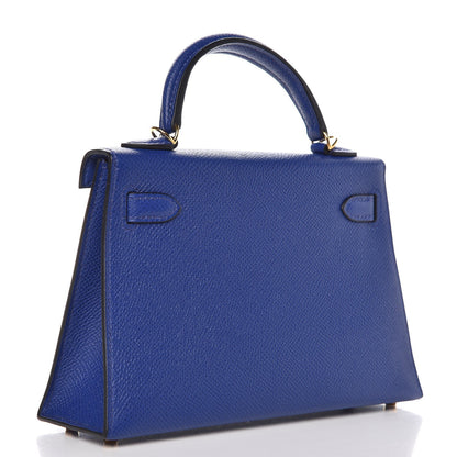 Hermes Epsom Mini Kelly Sellier 20 Bleu Electrique 3 of 25