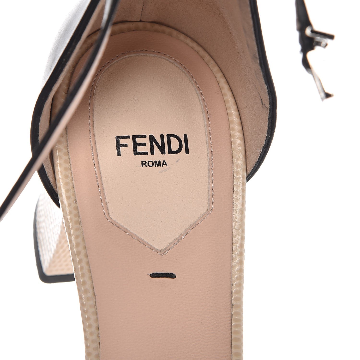 Fendi Calfskin Chameleon 65 Ankle Sandals 40 Black Peony Makeup 7 of 10