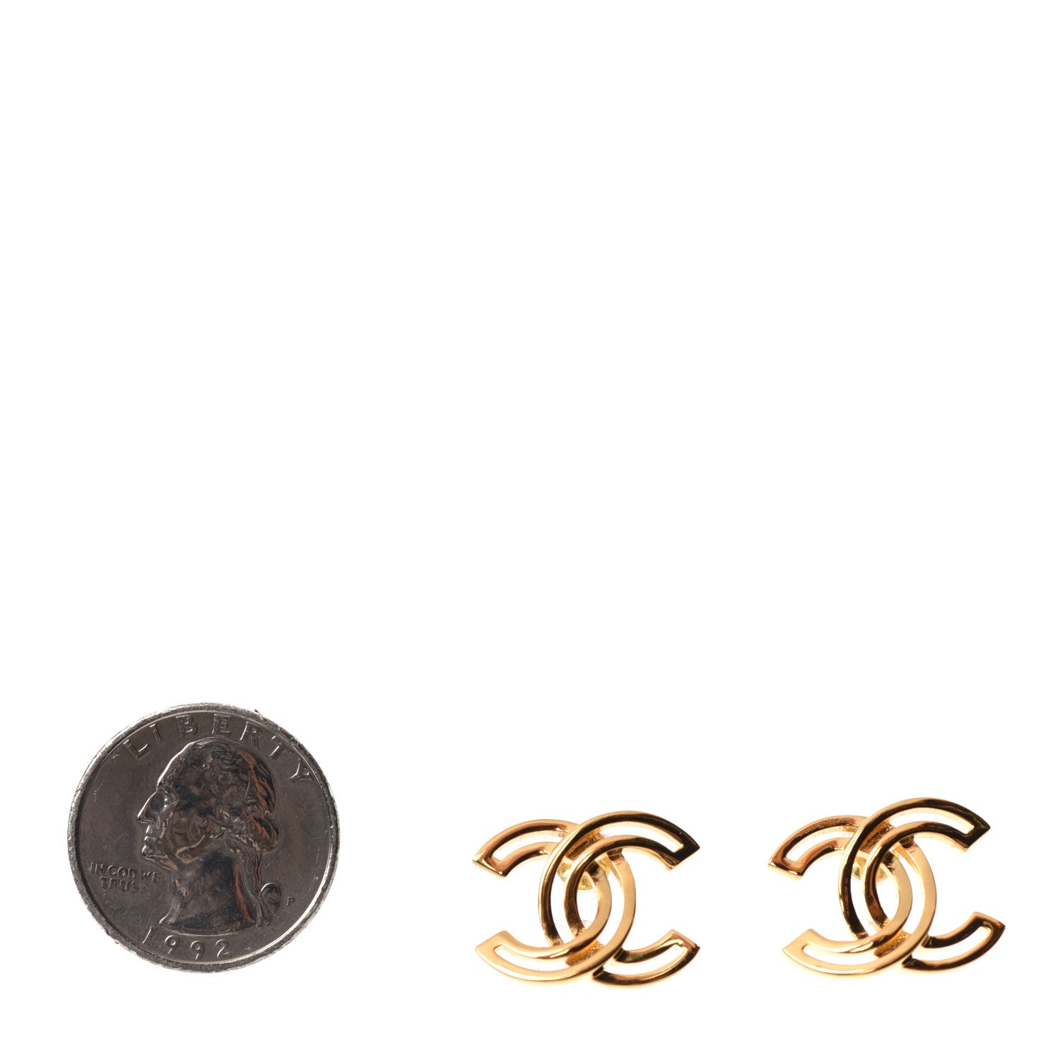 Chanel Metal Obazine CC Earrings Gold 2 of 4