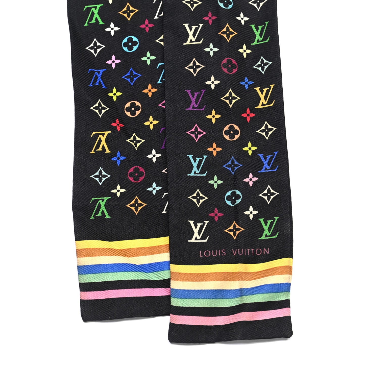 Silk Monogram Multicolor Bandeau Black