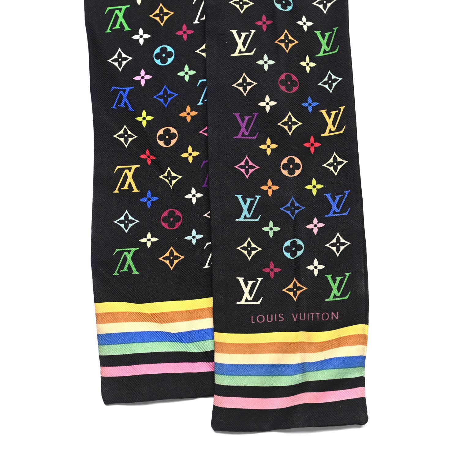 Louis Vuitton Silk Monogram Multicolor Bandeau Black 2 of 4