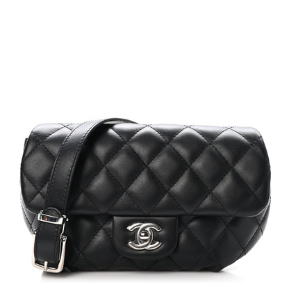 Chanel Calfskin Quilted CC Uniform Flap Belt Bag Black 1 of 12
