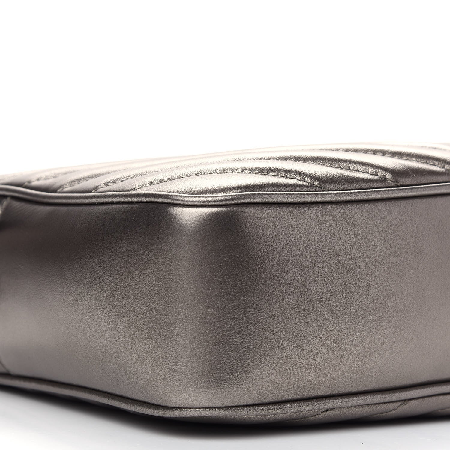 Saint Laurent Metallic Calfskin Matelasse Monogram Lou Camera Bag Silver 5 of 9