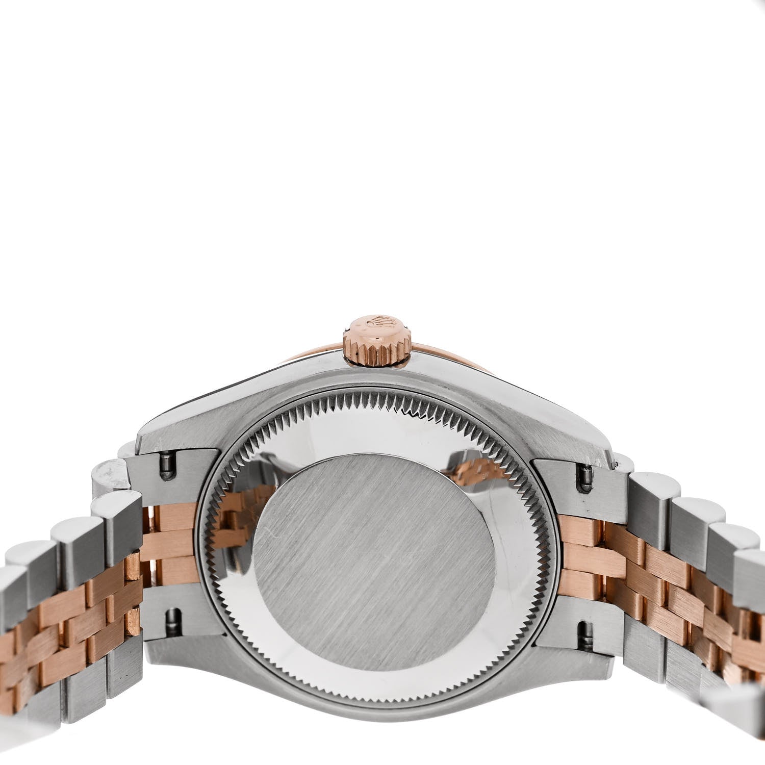 Rolex Stainless Steel 18K Everose Gold 31mm Oyster Perpetual Datejust Watch Sundust Roman 178271 4 of 5