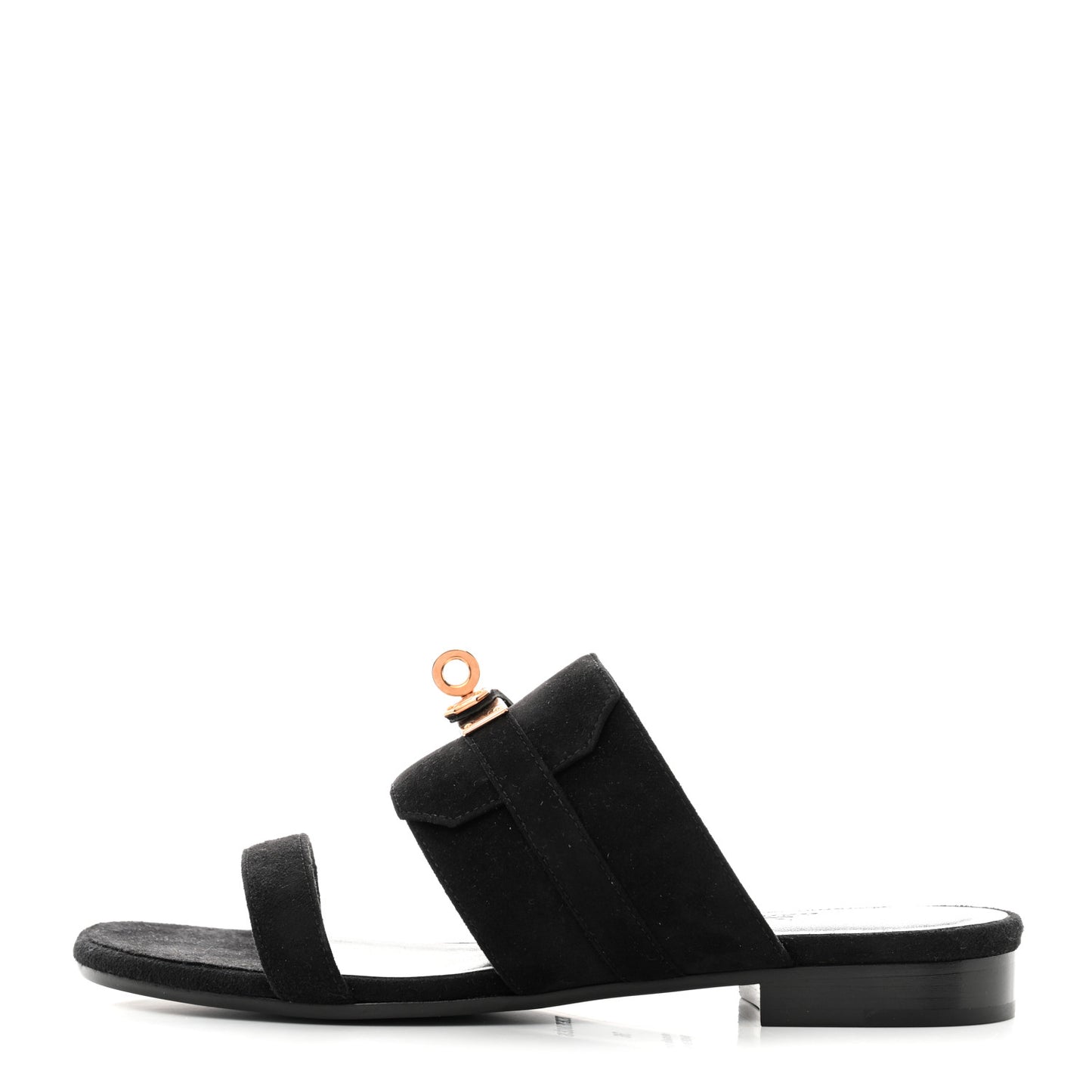 Suede Goatskin Avenue Sandals 36 Black