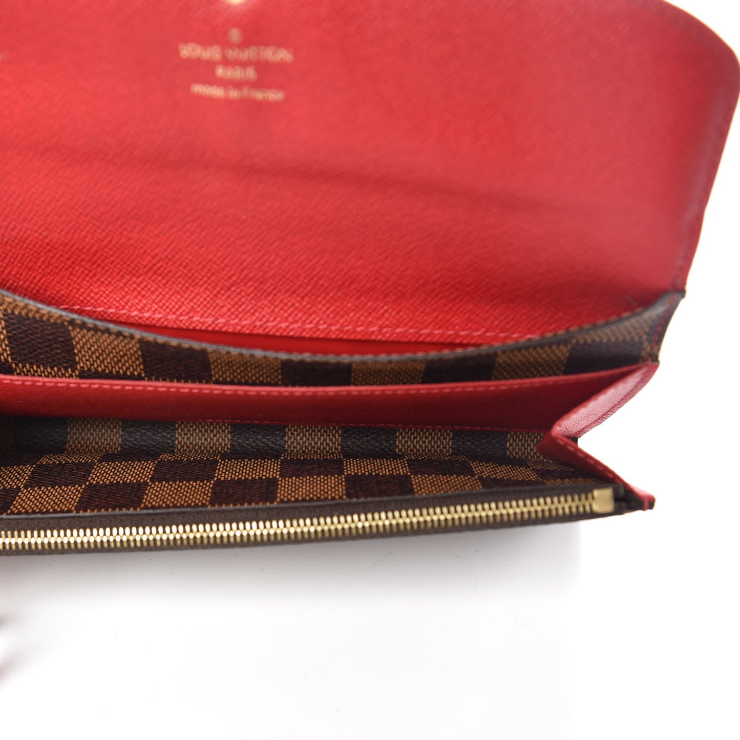 Damier Ebene Emilie Wallet Red