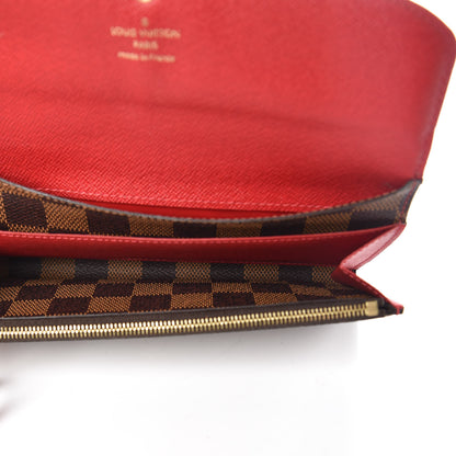 Louis Vuitton Damier Ebene Emilie Wallet Red 5 of 11