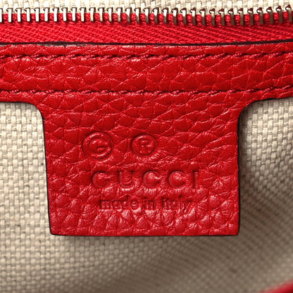 Gucci Pebbled Calfskin Medium Soho Flap Crossbody Vibrant Red 5 of 9